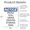 Signmission Diesel Fuel Above Ground Storage Tank OSHA Notice Sign, Aluminum, 18in W x 24in L, 2PK OS-2PACK-NS-A-1824-V-10994 - alternate 2